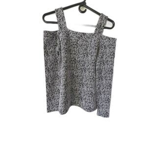 MICHAEL MICHAEL KORS Womens cut out of shoulders balck white Top size XS